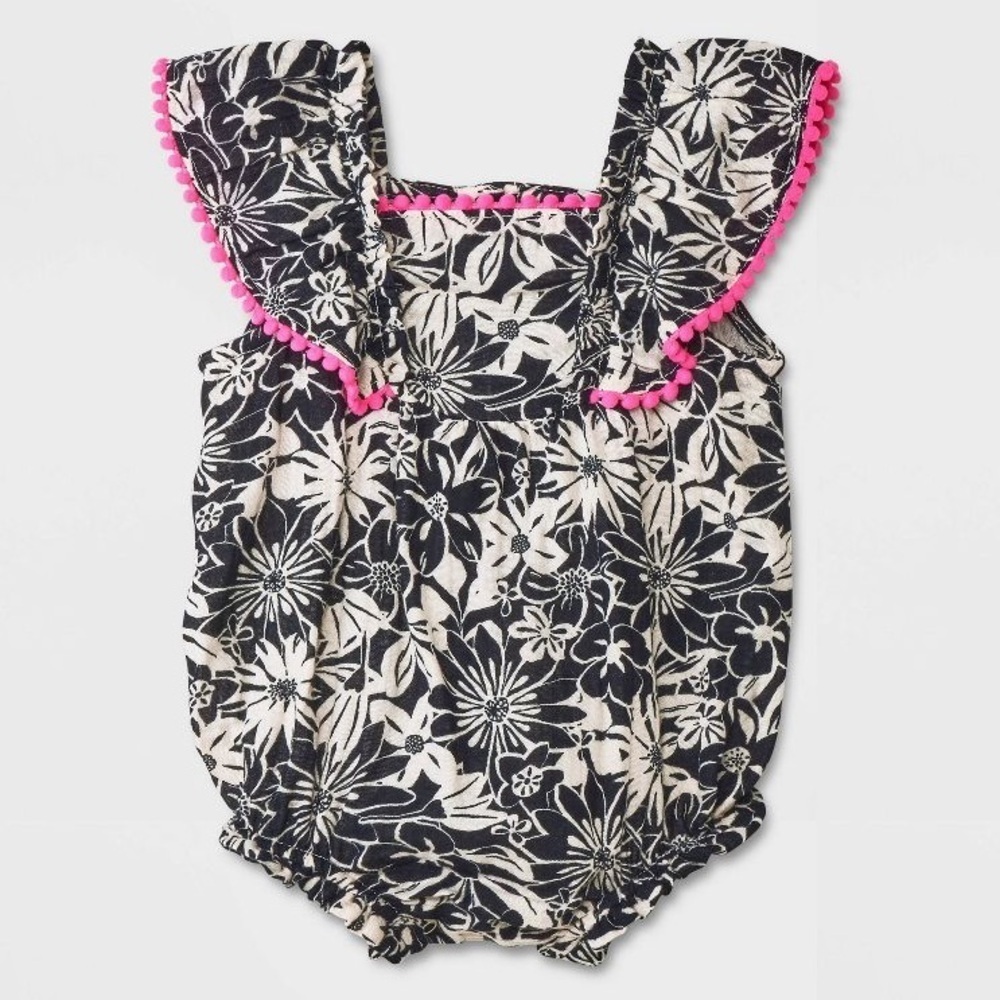 Cat & Jack Baby Girls Ruffle Sleeve Romper